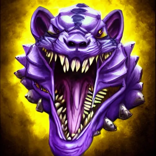 Image similar to violet fantasy crocodile tiger hybrid, fantasy game art, fantasy rpg, league of legends