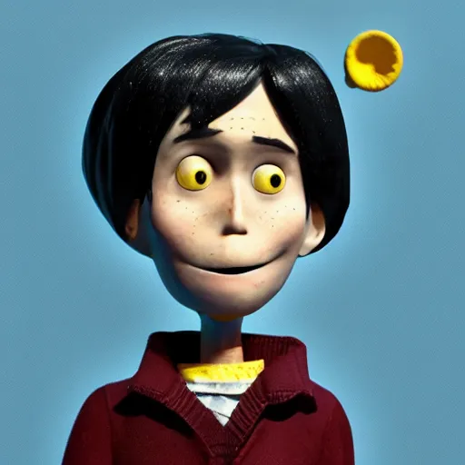 Image similar to quintin tarantino in the movie coraline, stop motion, high definition, digital art, 3 - d render, 4 k