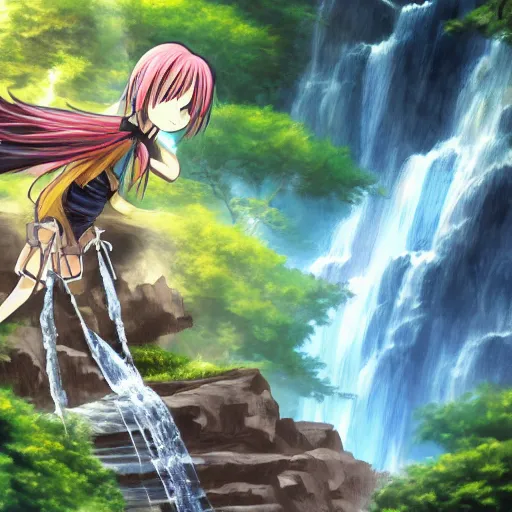 Anime Falls, anime waterfall HD wallpaper | Pxfuel
