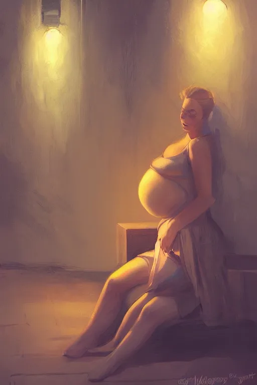 Image similar to pregnant woman under street light by Mandy Jurgens