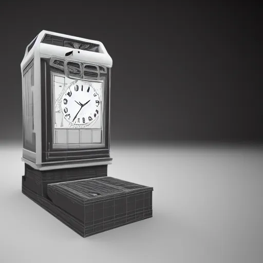 Image similar to a small portable time machine, 3 d, realistic, tactile, product photography