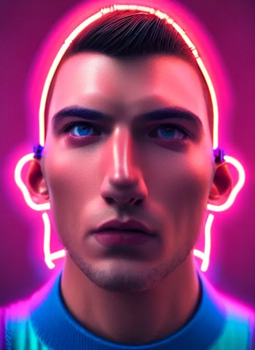 Image similar to a highly detailed long shot photo of masculin male face portrait, futurism, rococo cyber neon lighting, detailed futuristic fibonacci jewelry, profile posing, hyper photorealistic, crispy quality, digital photography, trending in pinterest, cinematic, 4 k ultra hd, art by pascal blanche, art by greg rutkowski, art by artgerm,