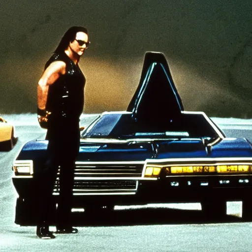 Prompt: steven seagal as michael knight in knight rider