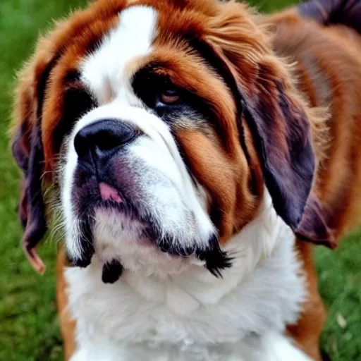 Prompt: a saint bernard with very curly hair