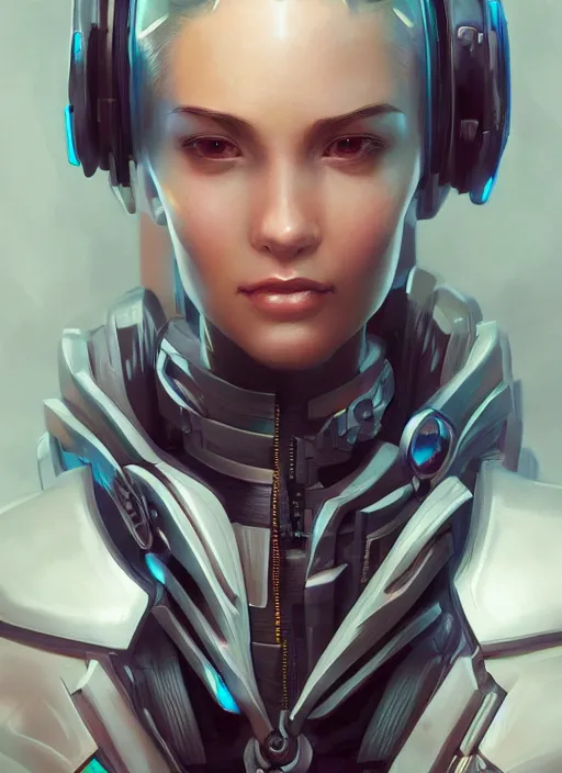 Prompt: portrait of cyberpunk girl with a biomechanic crest, illutration by Artgerm, highly detailed, trending on artstation