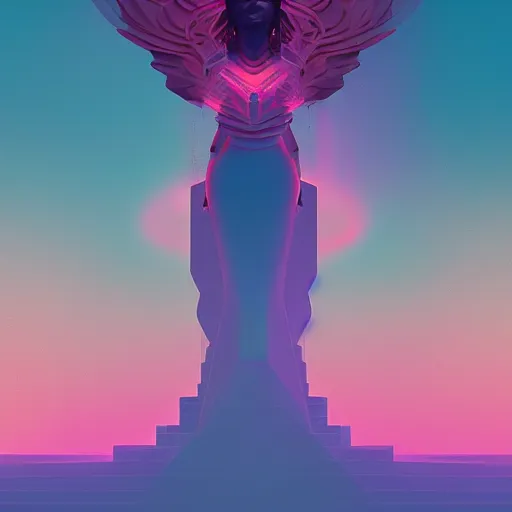 Image similar to a goddess by Petros Afshar and Beeple