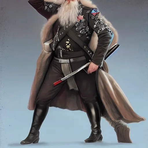 Image similar to a confederate general with puffy black sideburns, dnd character art, painting by artgerm and ed binkley