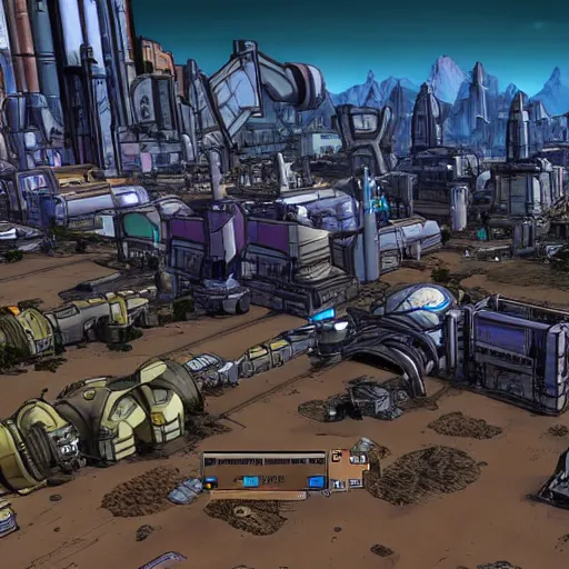 Image similar to a hyperion mega city in borderlands