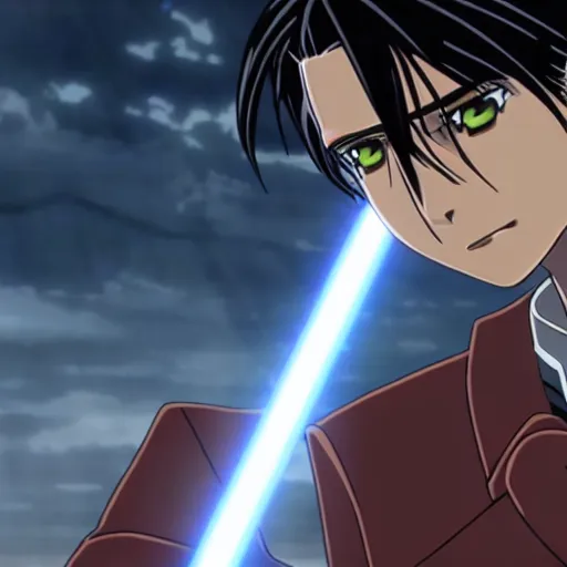 Shingeki no Kyojin Levi, black-haired man holding sword anime character png