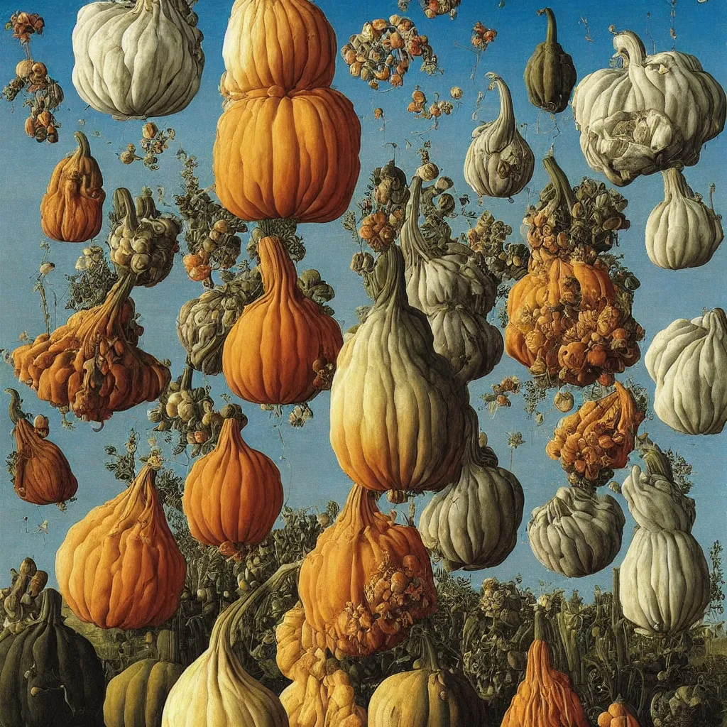 Prompt: a single colorful! ( botticelli ) gourd tower white! clear empty sky, a high contrast!! ultradetailed photorealistic painting by jan van eyck, audubon, rene magritte, agnes pelton, max ernst, walton ford, andreas achenbach, ernst haeckel, hard lighting, masterpiece