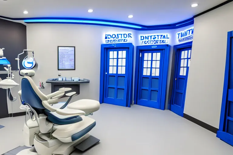 Prompt: a dentist office inside the tardis