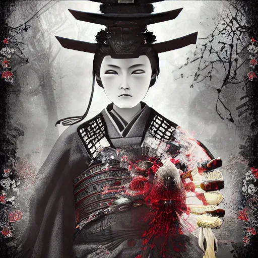 Image similar to Victorian Gothic Samurai, hd, intricate, bloodborne, 8k, digital art