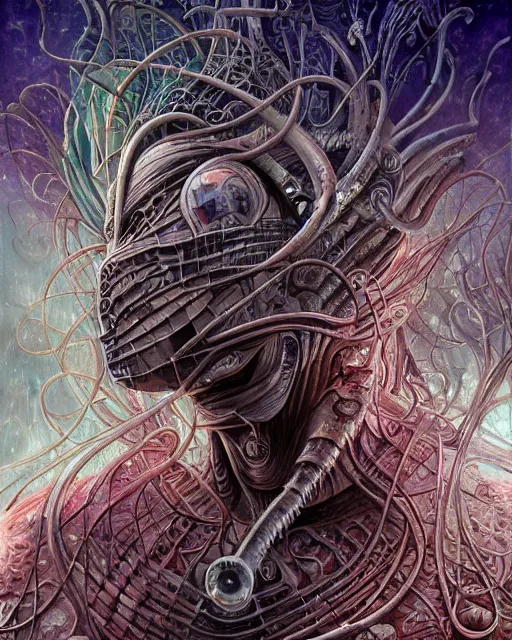 Prompt: the city is not a tree, by antonio j. manzanedo, giger, alex grey, android jones, wayne barlowe, philippe druillet, raymond swanland, cyril rolando, josephine wall, harumi hironaka, trending on artstation