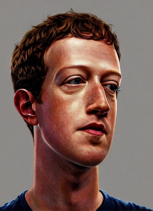 Prompt: portrait of mark zuckerberg with long long neck and lizard eyes and snake tongue, hyper detailed, digital art, trending in artstation, cinematic lighting, studio quality, smooth render, unreal engine 5 rendered, octane rendered, art style by klimt and nixeu and ian sprigger and wlop and krenz cushart.