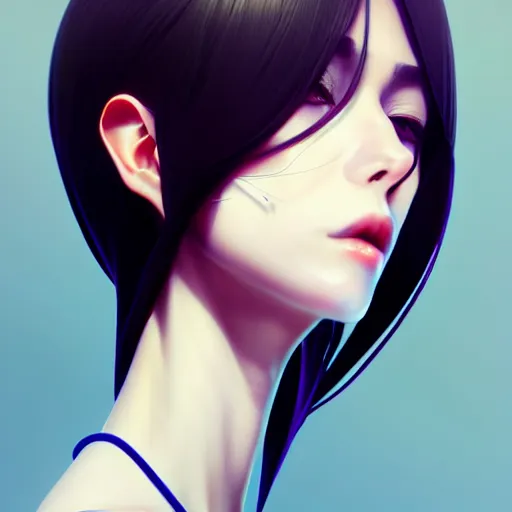 Image similar to full close up neck shot of a beautiful skinny surgeon woman in work dress, by saruei and guweiz and ilya kuvshinov, digital art, highly detailed, intricate, sharp focus, trending on artstation hq, deviantart, pinterest, unreal engine 5, 4 k uhd image