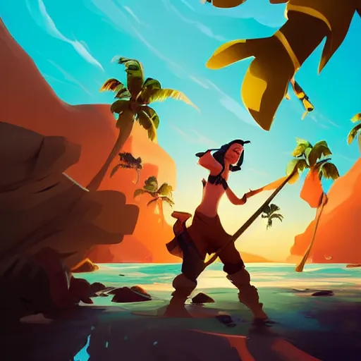 Image similar to painting treasure on sea of thieves game smooth median photoshop filter cutout vector, behance hd by jesper ejsing, by rhads, makoto shinkai and lois van baarle, ilya kuvshinov, rossdraws global illumination