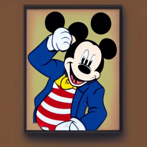 Prompt: bernie sanders choking mickey mouse