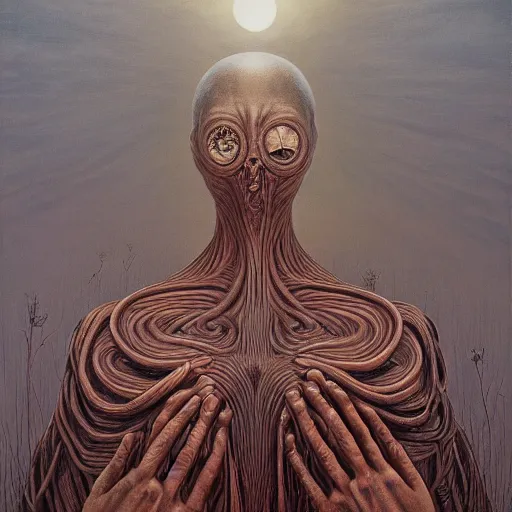 Image similar to her eyes wide by zdzisław beksinski, jeffrey smith and h. r. giger, oil on canvas, xf iq 4, f / 1. 4, iso 2 0 0, 1 / 1 6 0 s, 8 k, raw, unedited, symmetrical balance, in - frame