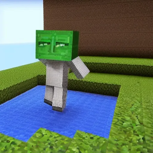 Prompt: A still from the hit minecraft live-action movie