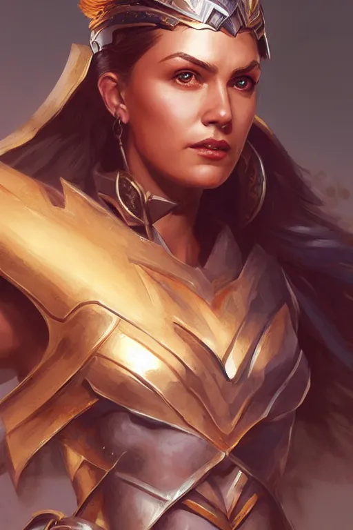 Image similar to amazon valkyrie athena, d & d, fantasy, portrait, highly detailed, headshot, digital painting, trending on artstation, concept art, sharp focus, illustration, art by artgerm and greg rutkowski and magali villeneuve