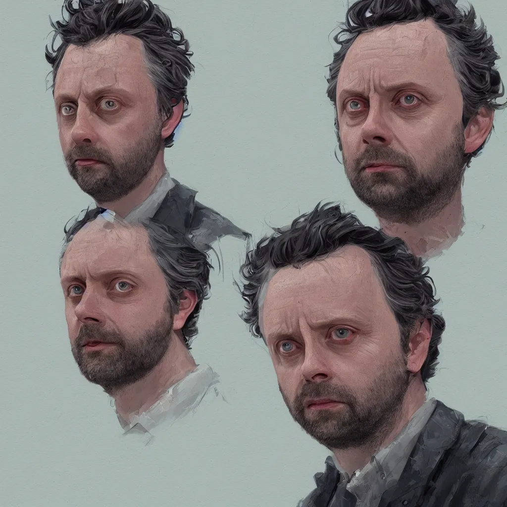 Prompt: close up portrait of handsome michael sheen, highly detailed, digital painting, artstation, concept art, illustration, art by simon stalenhag