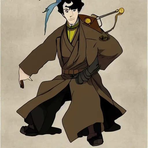 Image similar to Sherlock Holmes in Avatar: the last airbender, designed by Bryan Konietzko