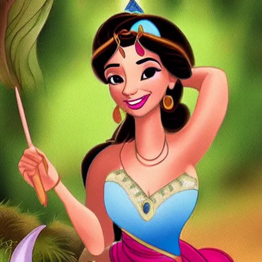 Image similar to princess Jasmine as a hillbilly,