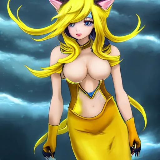 Prompt: ahri in yellow