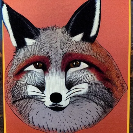 Prompt: portrait of retarded fox, eyes in different directions, rabies, propaganda style, vivid colors, very detailed, it is very funny