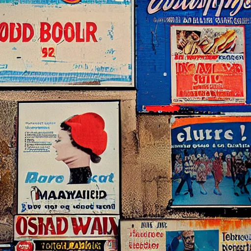 Image similar to texture of an billboard full of old posters and ads