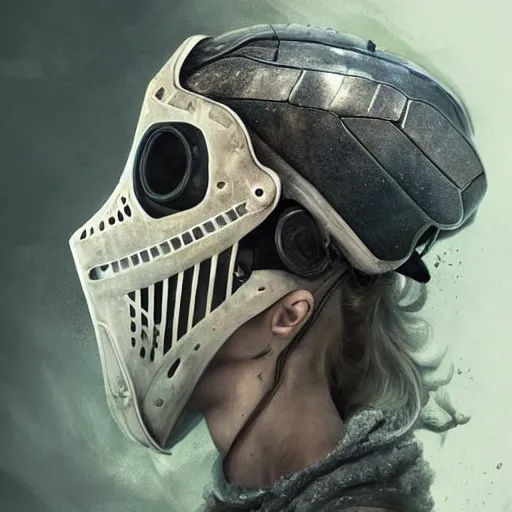 Image similar to Very very very very highly detailed epic central composition studio photography of face with hockey mask, intricate, dystopian, sci-fi, extremely detailed, digital painting, artstation, concept art, smooth, sharp focus, illustration, intimidating lighting, incredible art by Anna Dittmann and Anton Pieck