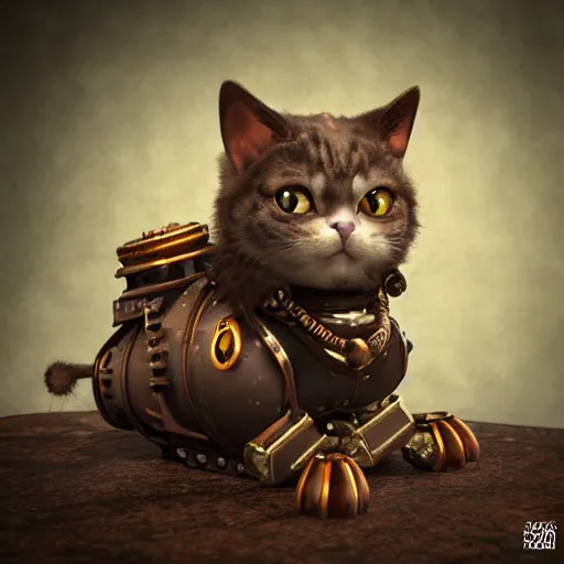 Prompt: steampunk cat shaman octane render style of arcane