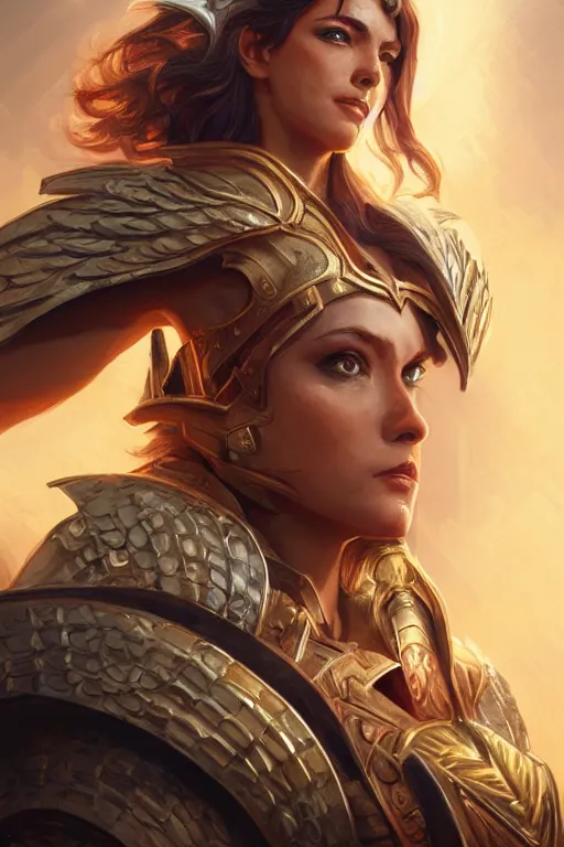 Image similar to amazon valkyrie athena, d & d, fantasy, portrait, highly detailed, headshot, digital painting, trending on artstation, concept art, sharp focus, illustration, art by artgerm and greg rutkowski and magali villeneuve