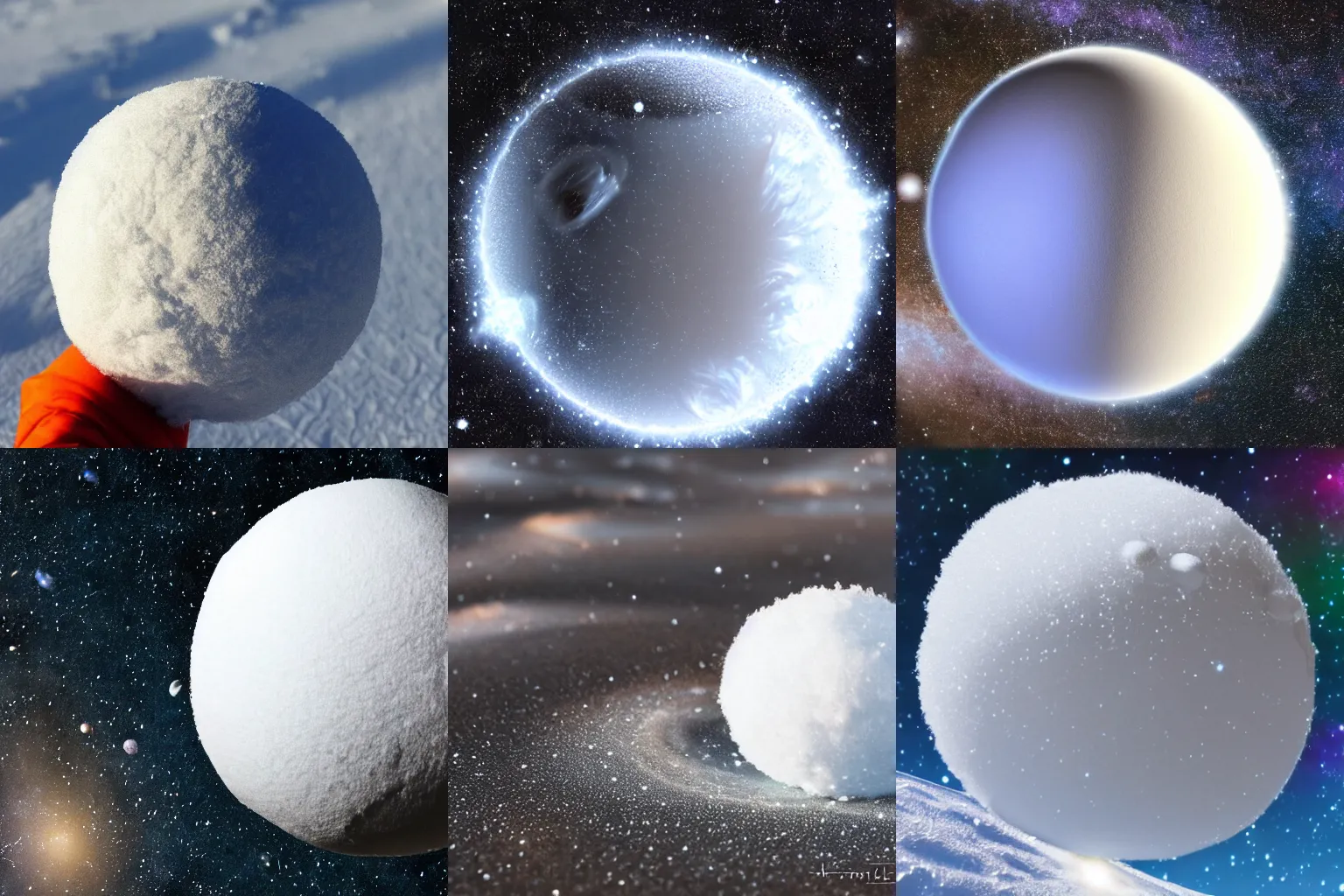 Prompt: the entire universe in a snowball