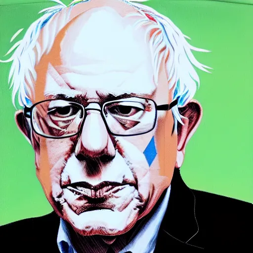 Prompt: a portrait of Bernie Sanders, in the style of a Pablo Picasso painting, soft features, 4k