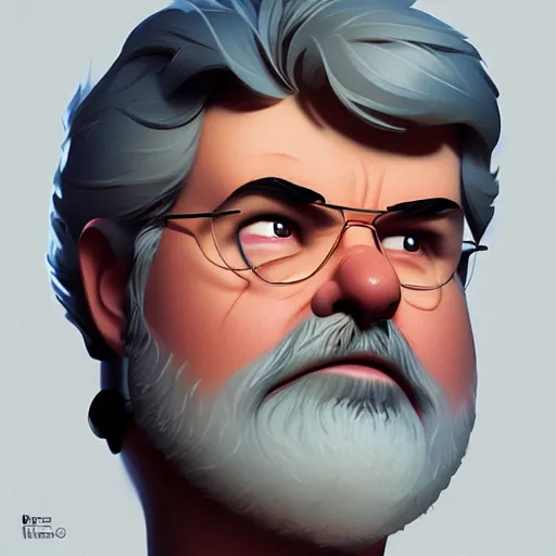 Image similar to face icon stylized minimalist george lucas, loftis, cory behance hd by jesper ejsing, by rhads, makoto shinkai and lois van baarle, ilya kuvshinov, rossdraws global illumination