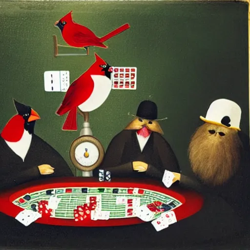 Image similar to cardinals playing poker