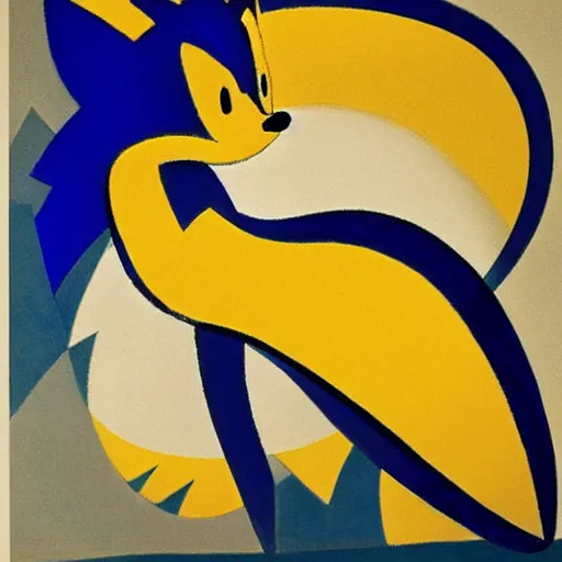 Prompt: by alice bailly, by kara walker robust sonic the hedgehog. a beautiful conceptual art of abstract composition of geometric shapes in various colors.