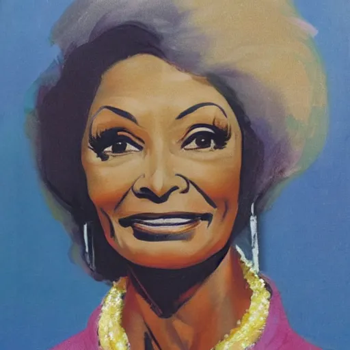 Prompt: Lovely portrait of Nichelle Nichols by Charles Cundall and Charles Harold Davis