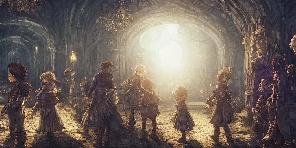 Image similar to it came as a joyous daybreak to end the long night of their captivity. ultrafine highly detailed colorful illustration, intricate linework, sharp focus, octopath traveler, final fantasy, unreal engine highly rendered, global illumination, radiant light, intricate environment