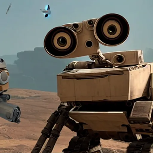 Image similar to Wall-E in star wars, ultra realistic details, 8k