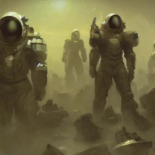 Image similar to space miners in the style of craig mullins, ruan jia, kentaro miura, greg rutkowski, loundraw