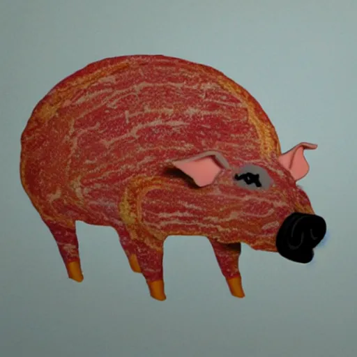 Image similar to pig made of bacon