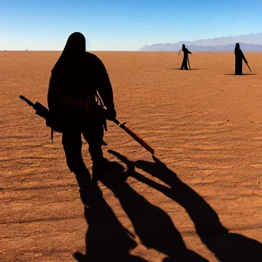 Prompt: shadow warriors in the desert