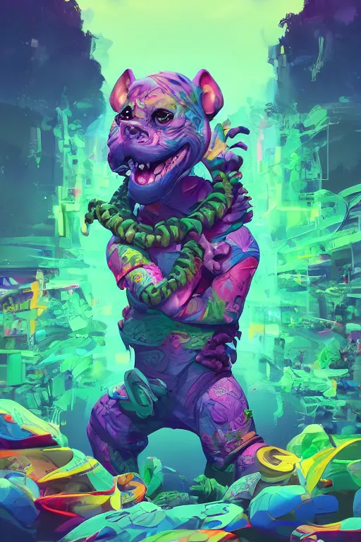 Image similar to 3 d render creature graffiti nature micro world fluo, art gta 5 cover, official fanart behance hd artstation by jesper ejsing, by rhads, makoto shinkai and lois van baarle, ilya kuvshinov, ossdraws