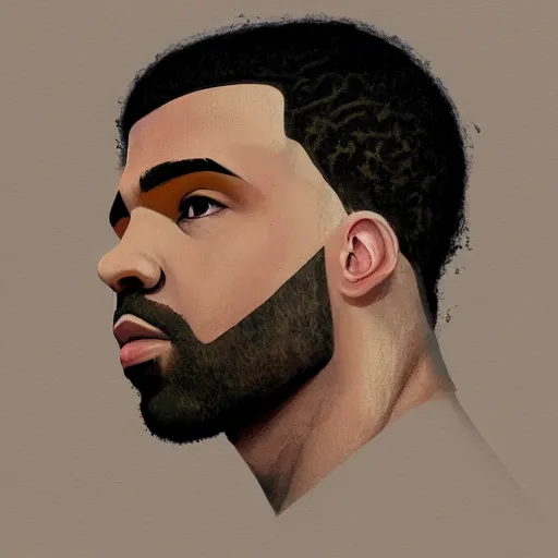 Drake profile picture by Greg Rutkowski, asymmetrical, | Stable ...