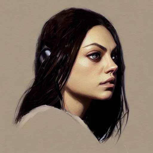 Image similar to “ portrait of mila kunis by greg rutkowski, young, attractive, highly detailed portrait, scifi, digital painting, artstation, concept art, smooth, sharp foccus ilustration, artstation hq ”