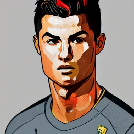 Prompt: Ultrawide Portrait of Cristiano ronaldo with fire in his eyes, Studio ghibli concept art, trending on Artstation, photorealistic image, 8k
