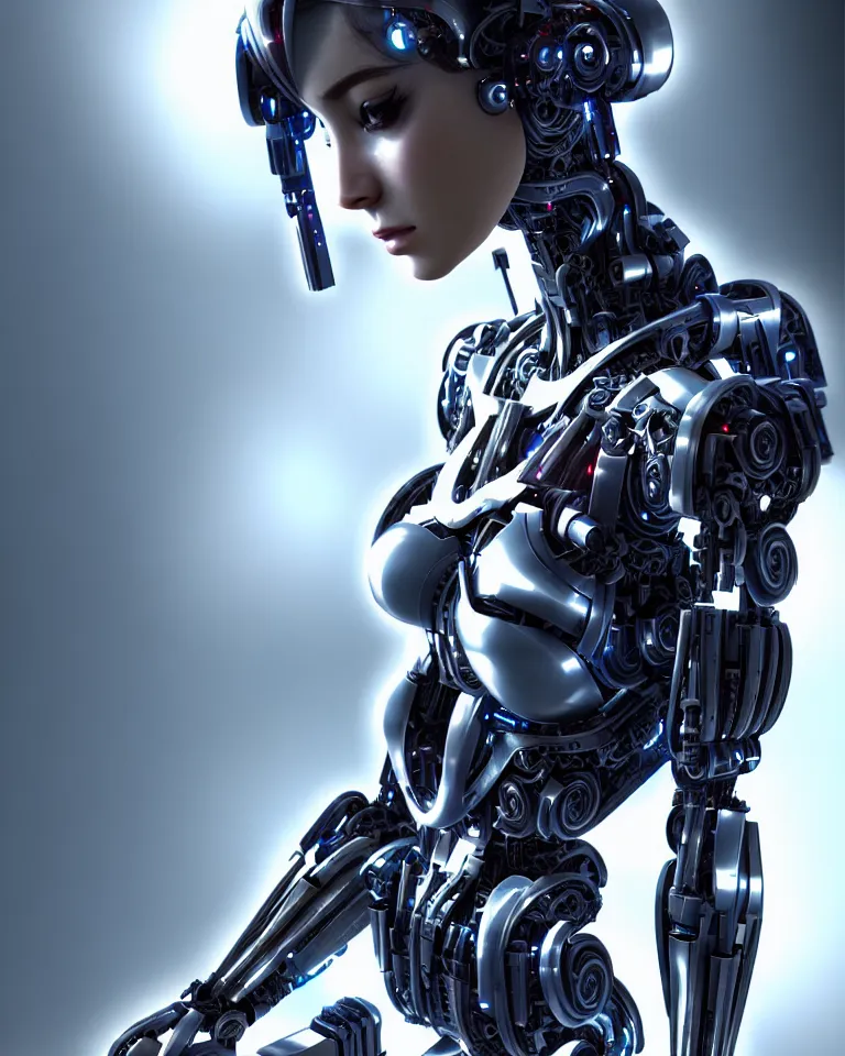 Image similar to beutiful girl cyborg, trending artstaition, unreal engine