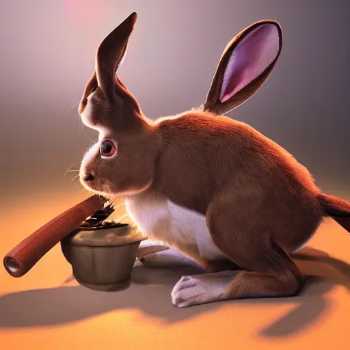 Prompt: jazz jack rabbit, video game artwork, high quality, 4 k, raytracing, rendered
